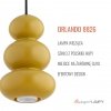 Designerska lampa wisząca czarna miodowy połysk szklana biała kulka ORLANDO 8826 Argon